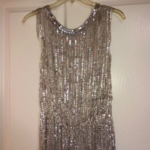 Silver sequence party gown